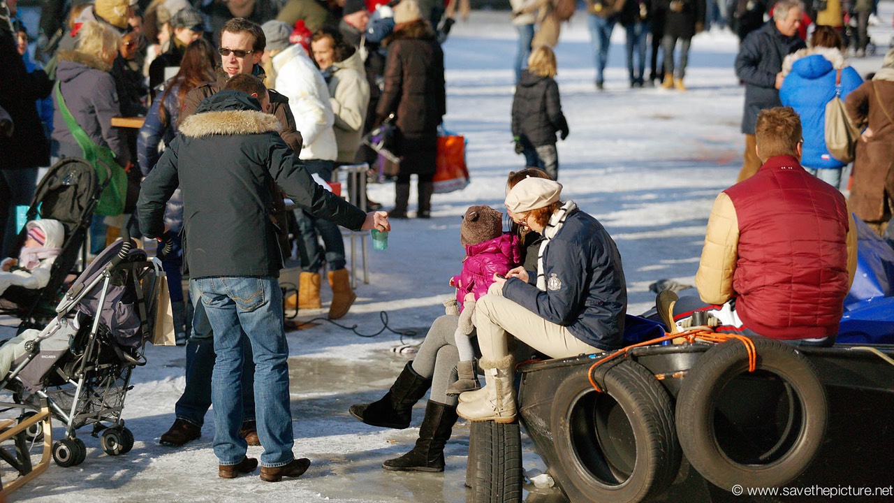 Amsterdam frozen canals, magic bubbles