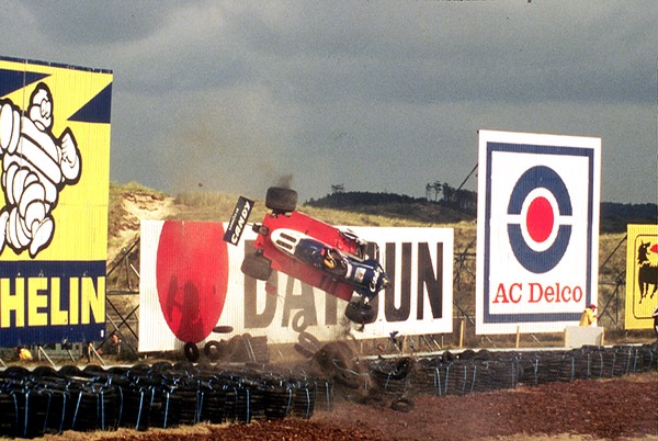 Crash Derek Day, Formula 1 car racing at Zandvoort Netherlands 
