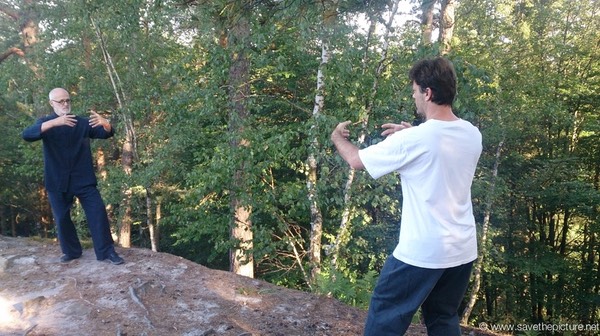 Hanzen posture exersise on the mountaintop