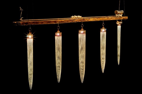 Lifestyle, Robert Nollet, sensual light objects, Gold Lamp 3