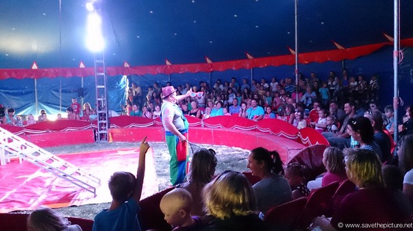 The clown, bossing around